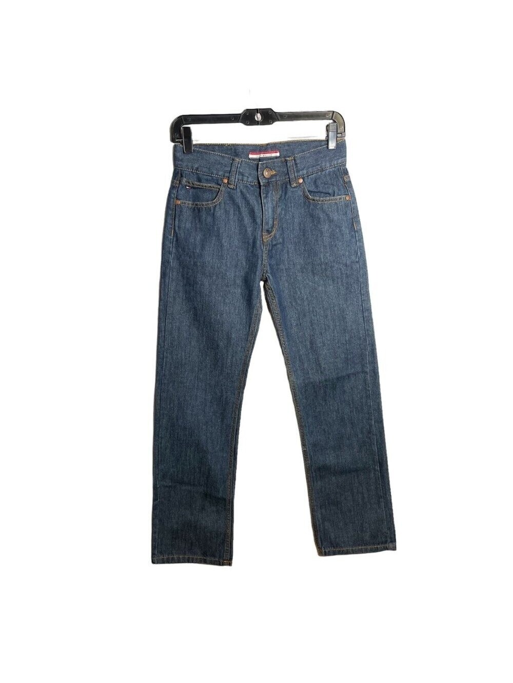 Tommy Hilfiger Boys Size 14 Straight Leg Dark Wash Denim Jeans Flap Pockets